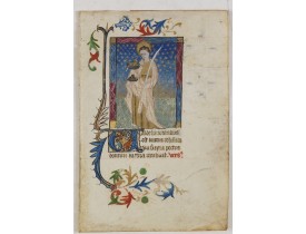 BOOK OF HOURS. -  The Poisoned cup of Saint John. [from the Book of Hours in the Suffrages to the Saints].